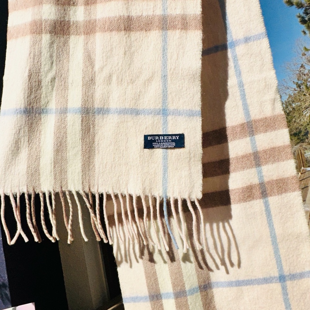 Burberry: Pink Giant Check Plaid Scarf - Picture 10 of 13